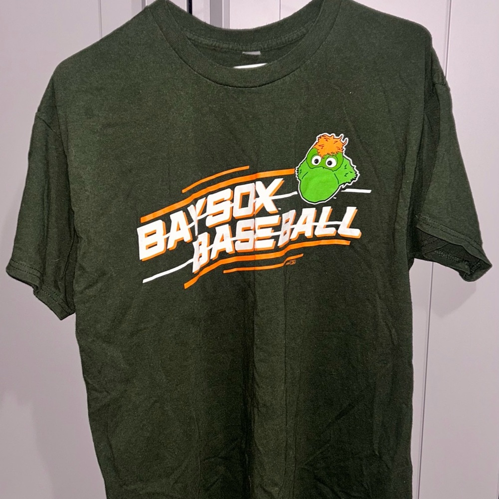 Bay Sox Baseball Graphic Tee - Dark Green with Orange & White